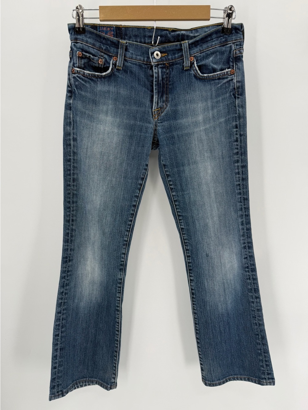 Lucky Brand Jeans Womens 4 27 Blue VTG Gene Montesano Low Rise Bootcut 28" hems